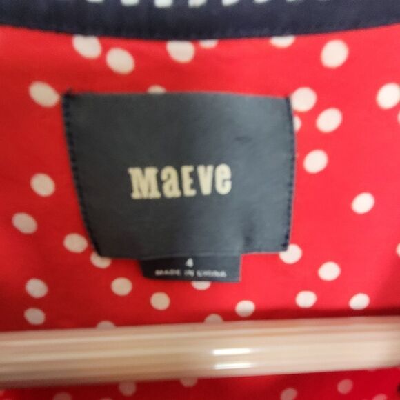 MAEVE Bagatelle Red Polka Dot Top Blouse 4 - Picture 3 of 4